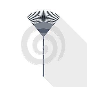 Rake, gradening  tool flat design vector icon