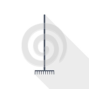 Rake, gradening  tool flat design vector icon