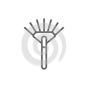 Rake, pitchfork line icon. Isolated on white background
