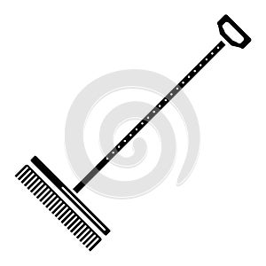 Rake - raker icon, vector illustration, black sign on isolated background