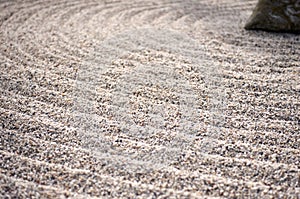 Raked Gravel Japanese Garden