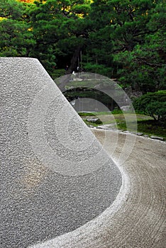 Raked sand cone mountain