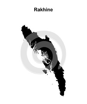 Rakhine outline map
