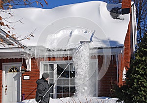 Raking Snow off the Roof