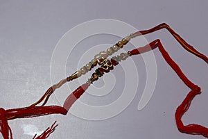 Rakshabandhan the Indian festival top view shot on white background