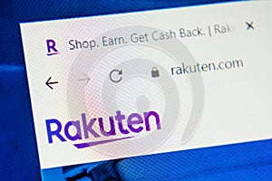 Rakuten.com Web Site. Selective focus.