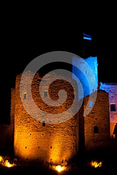 Rakvere stronghold tower at night