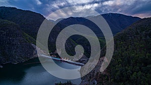 Ralco Dam in Alto Bio Bio, in the middle of a spectacular mountainous landscap photo