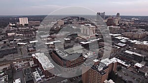 Raleigh NC Aerial Video of Parking Structures, Roof Tops, and Building Details