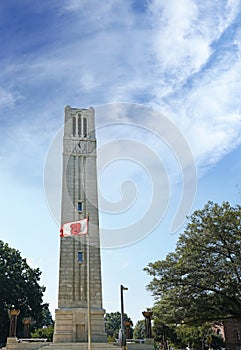 RALEIGH,NC - USA - 9-22-2022: The bell tower on the campus of North Carolina State University - NCSU - in Raleigh