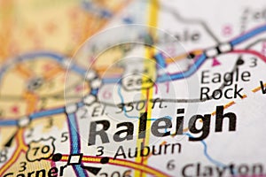 Raleigh, North Carolina on map photo