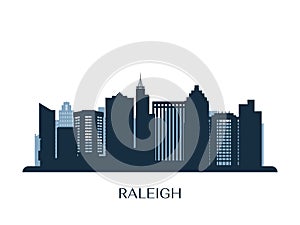 Raleigh skyline, monochrome silhouette.