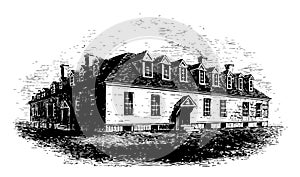 Raleigh Tavern vintage illustration