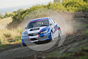 Rally car in action