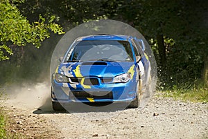 Rally car in action