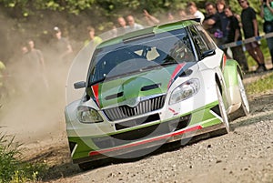 Rally car in action - Å¡koda fabia S2000