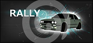 Rally poster, detailed sports car