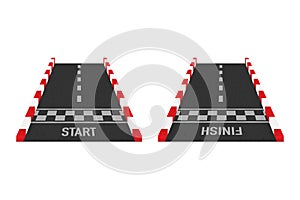 Rally races line track or road marking. Car or karting road racing vector background. Vector illustration.