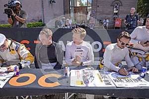 Rally WM in Sankt Wendel in the Saarland, Germany. At the first day the drivers present themselves to audience  with autographs