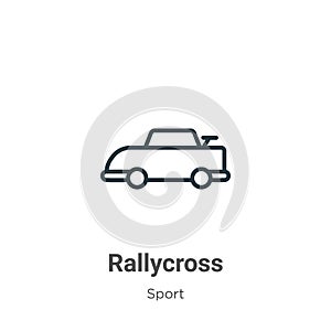 Rallycross outline vector icon. Thin line black rallycross icon, flat vector simple element illustration from editable sport