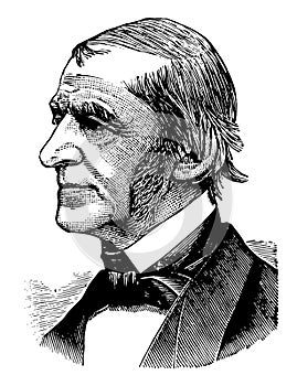 Ralph Waldo Emerson vintage illustration