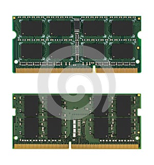 RAM SO-DIMM, laptop spare part, on white background
