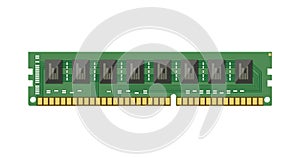 RAM flash memory chip isolated on white.