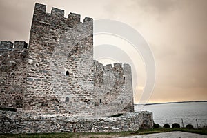 Ram fortress during a cloudy dusk sunset in winter. Also called Ramska Tvrdjava, it\'s a medieval ottoman castle
