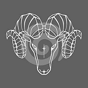 Ram head. Aries sign