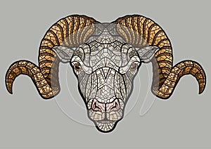Ram head mascot