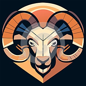 Ram head mascot vector illustration. Design for t-shirt and other uses. Generative AI