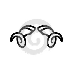 ram horn animal line icon vector illustration