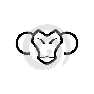 Ram horn logo vector illustration isolated on white background