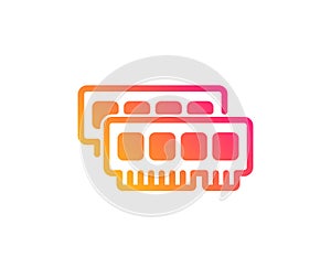 Ram icon. Computer random-access memory component sign. Vector