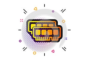 Ram icon. Computer random-access memory component sign. Vector