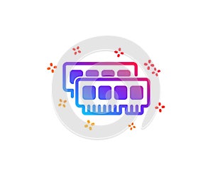 Ram icon. Computer random-access memory component sign. Vector