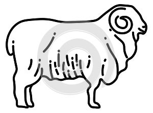 Ram icon. Farm livestock symbol. Domestick animal