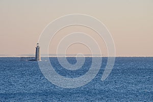 Ram Island Ledge Lighthouse at Sunrise at the North Entrance to