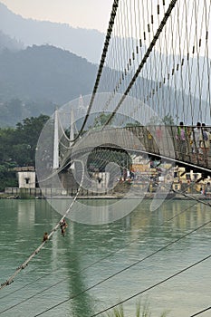 Ram Jhula, Rishikesh, India. The river Ganges