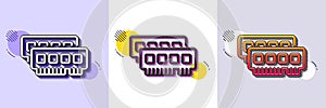 Ram line icon. Computer random-access memory component sign. Halftone dotted pattern. Vector
