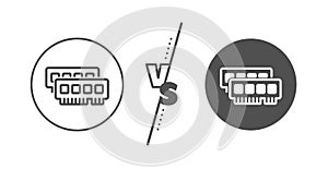 Ram line icon. Computer random-access memory component sign. Vector