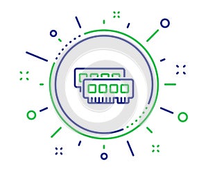 Ram line icon. Computer random-access memory component sign. Vector
