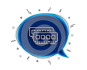 Ram line icon. Computer random-access memory component sign. Vector