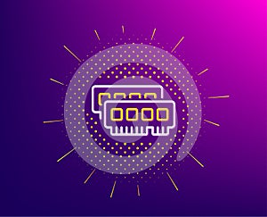 Ram line icon. Computer random-access memory component sign. Vector