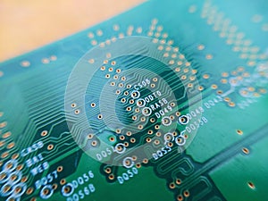 memory circuit board of computer macro close-up