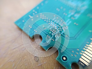 memory circuit board of computer macro close-up