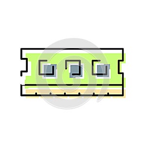 Ram memory module flat icon representing computer hardware