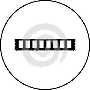 Ram memory stick symbol in black color