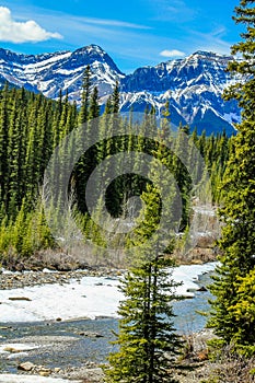 Ram river flowing through the rockies