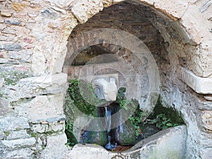 Ram's head fountain - Kesariani Monastery - Athens